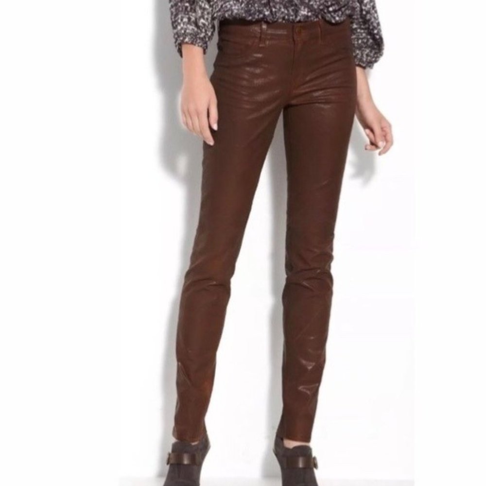 J Brand Womens 912K Pencil Leg Skinny Jeans Turbulent Coated Clay size 25